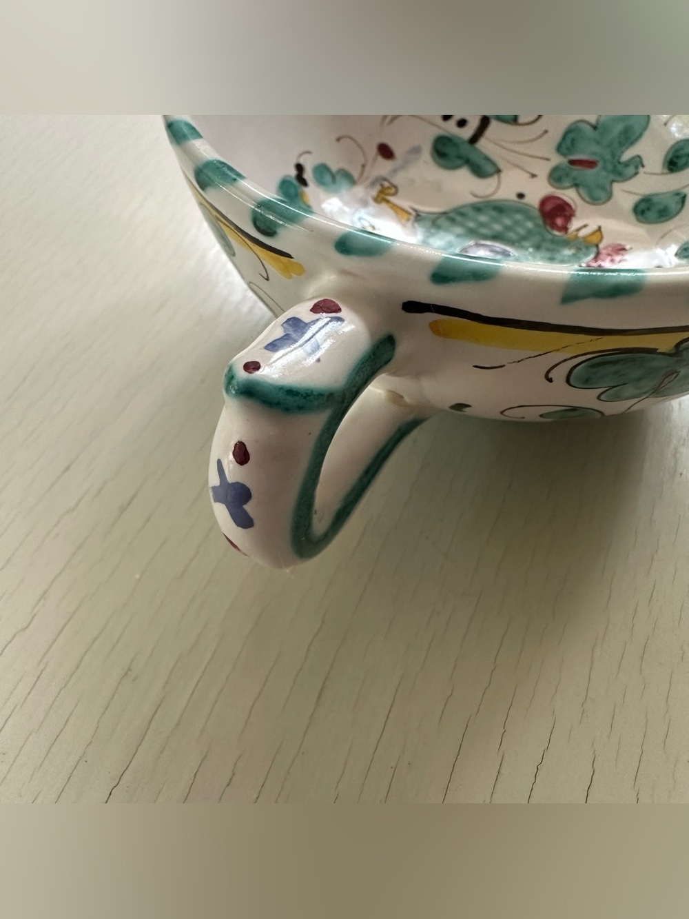 VTG Mid-Century Deruta Italian Majolica Ceramic Cups- Gallo Verde Pattern - Picture 7 of 11